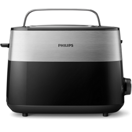 Prăjitor de pâine Philips 8 setări, Design compact, Grilaj de încălzire integrat HD251690