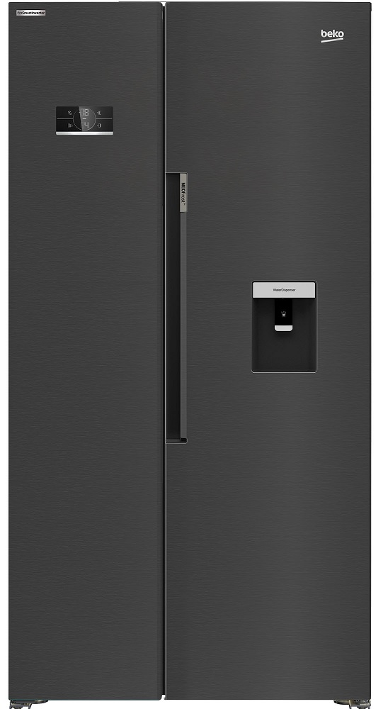 Side by Side Beko GN163240ZXBRN, 576 L, Neo Frost, Display touch control, Dark Inox, E